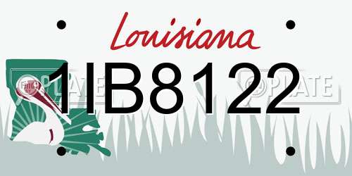 1IB8122 Louisiana License Plate