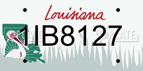 1IB8127 Louisiana License Plate