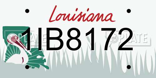 1IB8172 Louisiana License Plate