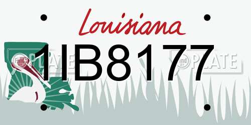 1IB8177 Louisiana License Plate