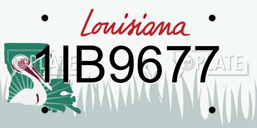 1IB9677 Louisiana License Plate