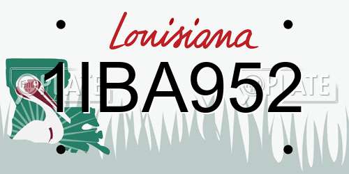 1IBA952 Louisiana License Plate