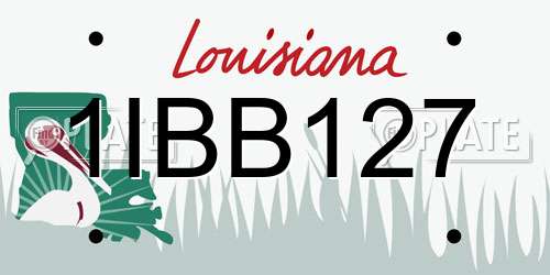 1IBB127 Louisiana License Plate