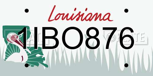 1IBO876 Louisiana License Plate