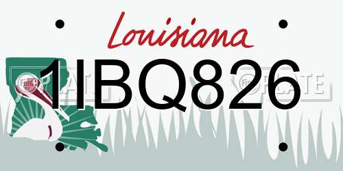 1IBQ826 Louisiana License Plate