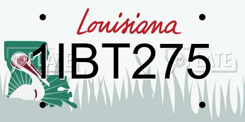 1IBT275 Louisiana License Plate