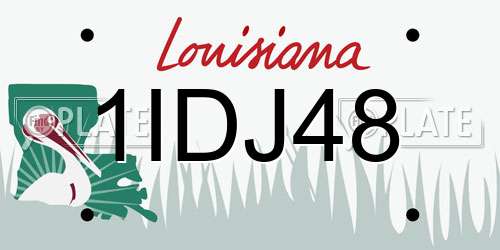 1IDJ48 Louisiana License Plate