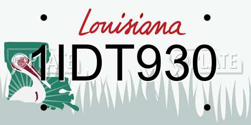 1IDT930 Louisiana License Plate