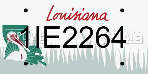 1IE2264 Louisiana License Plate