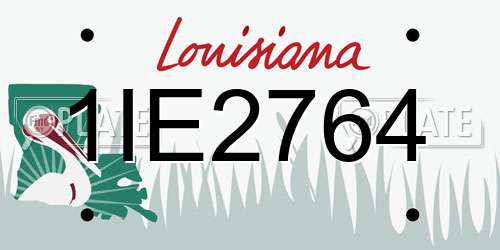 1IE2764 Louisiana License Plate