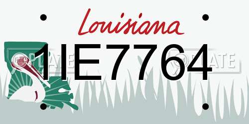 1IE7764 Louisiana License Plate