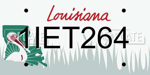 1IET264 Louisiana License Plate