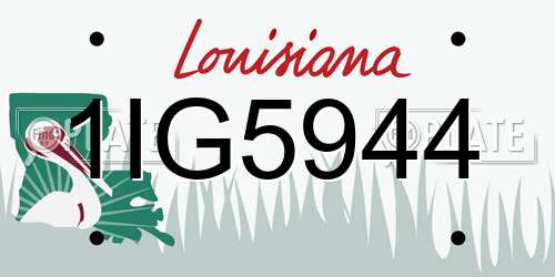 1IG5944 Louisiana License Plate