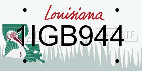 1IGB944 Louisiana License Plate