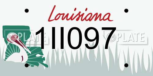 1II097 Louisiana License Plate