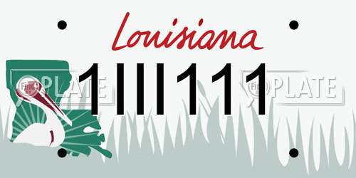 1III111 Louisiana License Plate