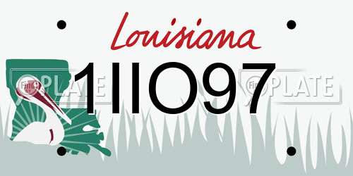 1IIO97 Louisiana License Plate