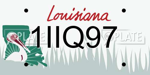 1IIQ97 Louisiana License Plate
