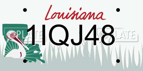 1IQJ48 Louisiana License Plate