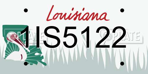 1IS5122 Louisiana License Plate