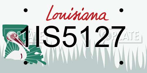 1IS5127 Louisiana License Plate