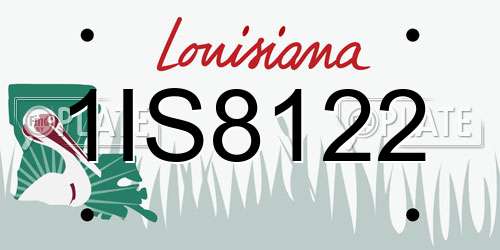 1IS8122 Louisiana License Plate
