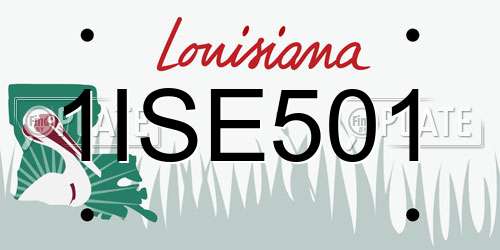 1ISE501 Louisiana License Plate