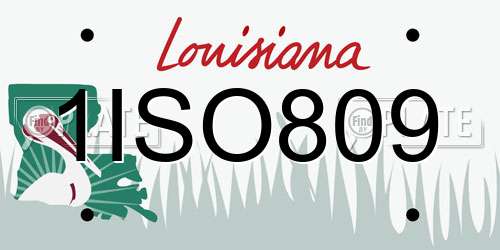 1ISO809 Louisiana License Plate