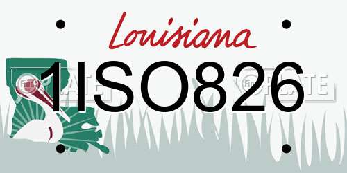 1ISO826 Louisiana License Plate