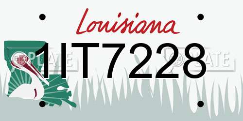 1IT7228 Louisiana License Plate