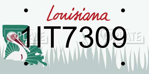 1IT7309 Louisiana License Plate