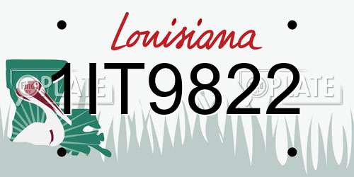 1IT9822 Louisiana License Plate