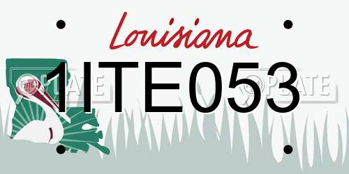 1ITE053 Louisiana License Plate