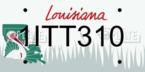 1ITT310 Louisiana License Plate