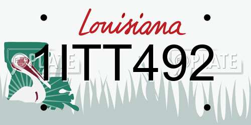 1ITT492 Louisiana License Plate