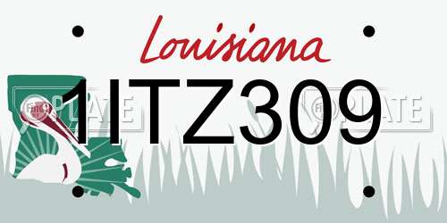 1ITZ309 Louisiana License Plate