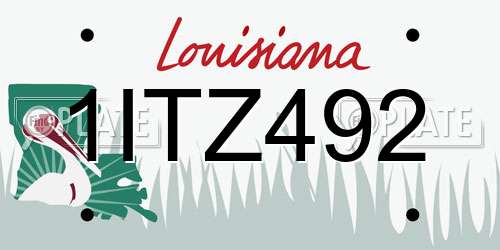 1ITZ492 Louisiana License Plate