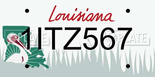1ITZ567 Louisiana License Plate