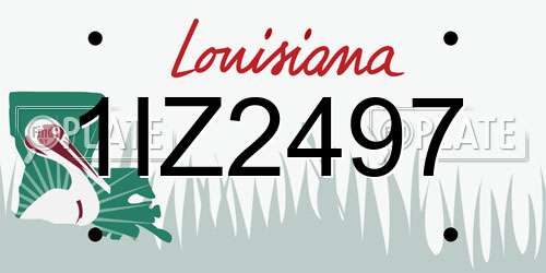 1IZ2497 Louisiana License Plate