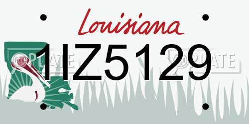1IZ5129 Louisiana License Plate