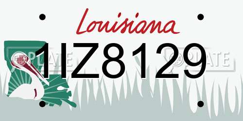 1IZ8129 Louisiana License Plate