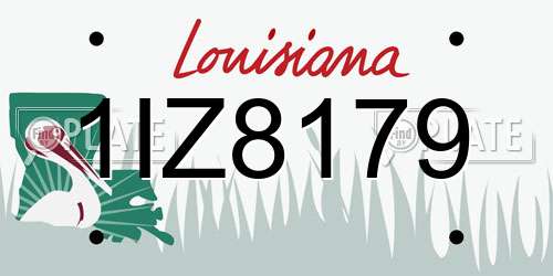 1IZ8179 Louisiana License Plate