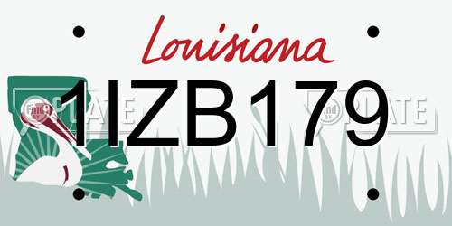 1IZB179 Louisiana License Plate