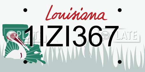 1IZI367 Louisiana License Plate