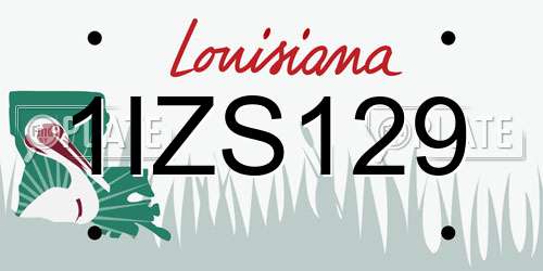 1IZS129 Louisiana License Plate