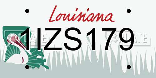1IZS179 Louisiana License Plate