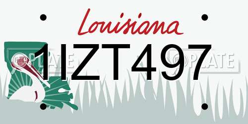 1IZT497 Louisiana License Plate