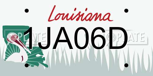 1JA06D Louisiana License Plate