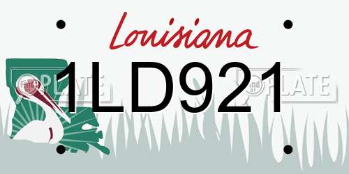 1LD921 Louisiana License Plate