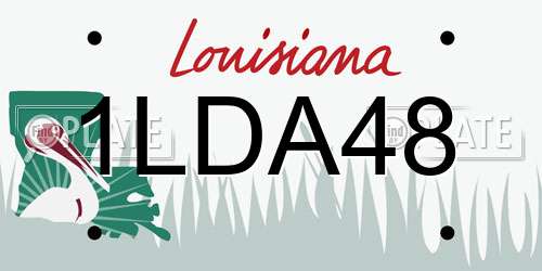 1LDA48 Louisiana License Plate